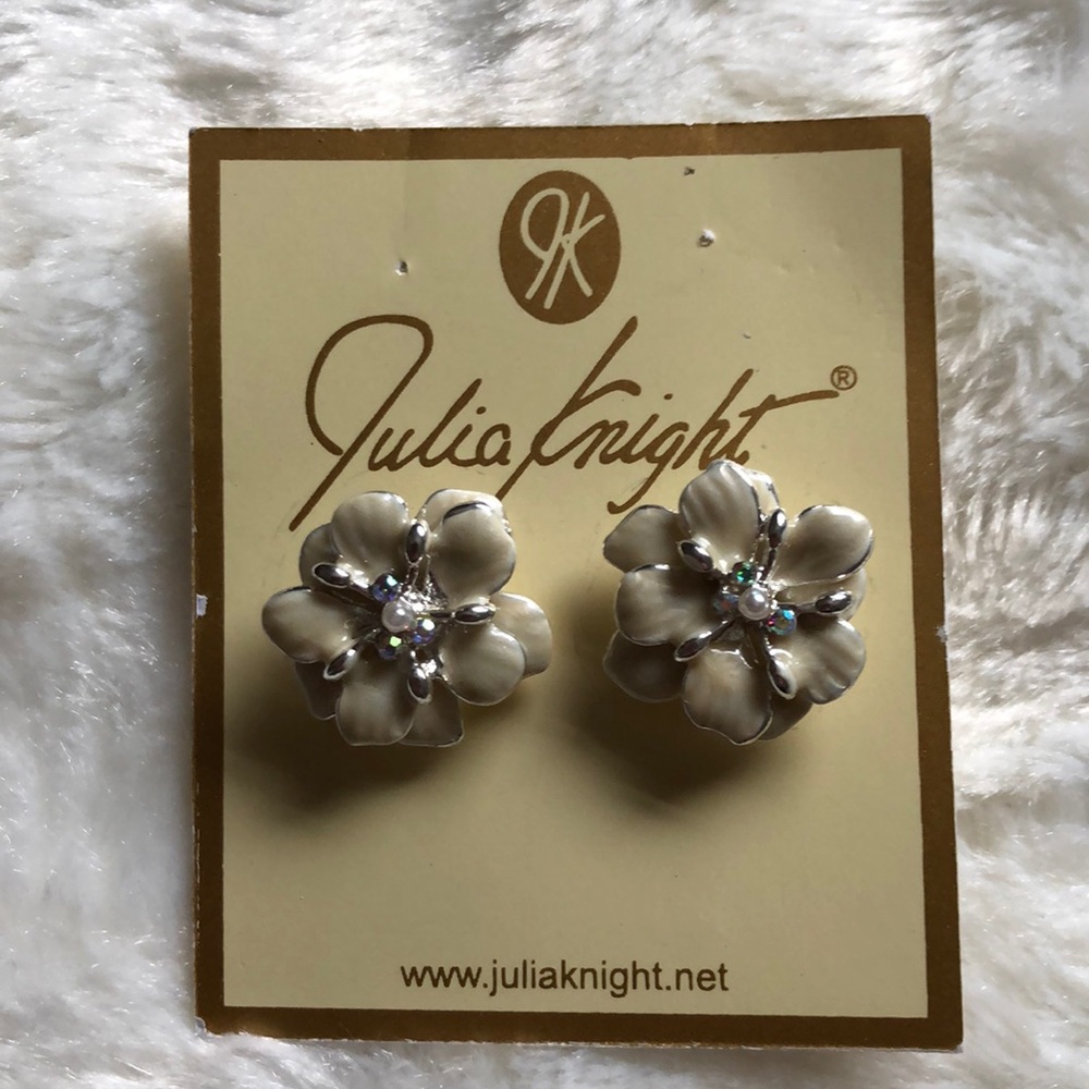 Julia Knight Enamel Flower Earrings - New! - Picture 2 of 3